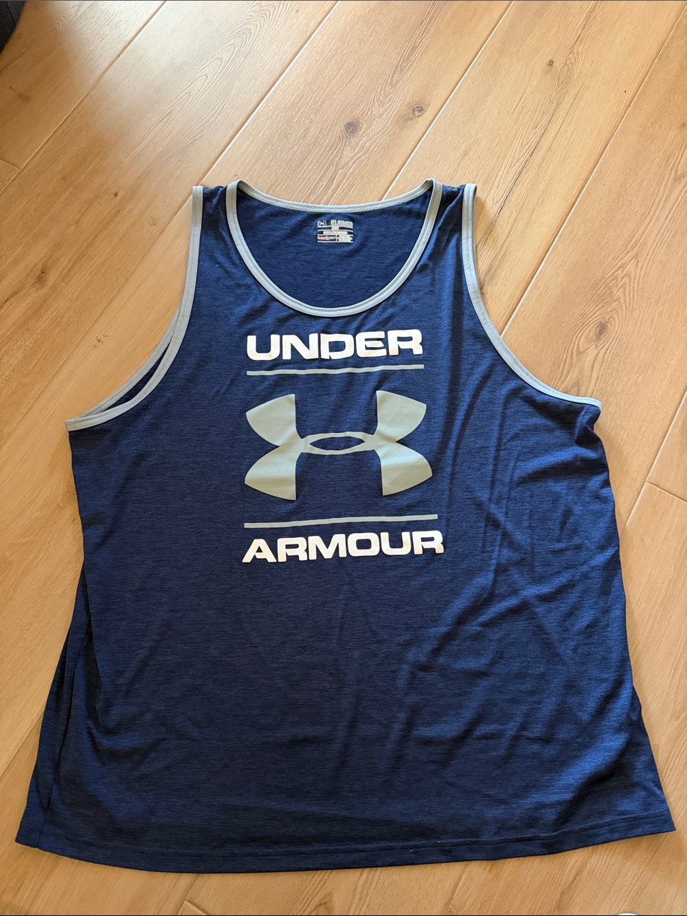 Under Armour Navy Blue Tank Top with Light Gray Trim